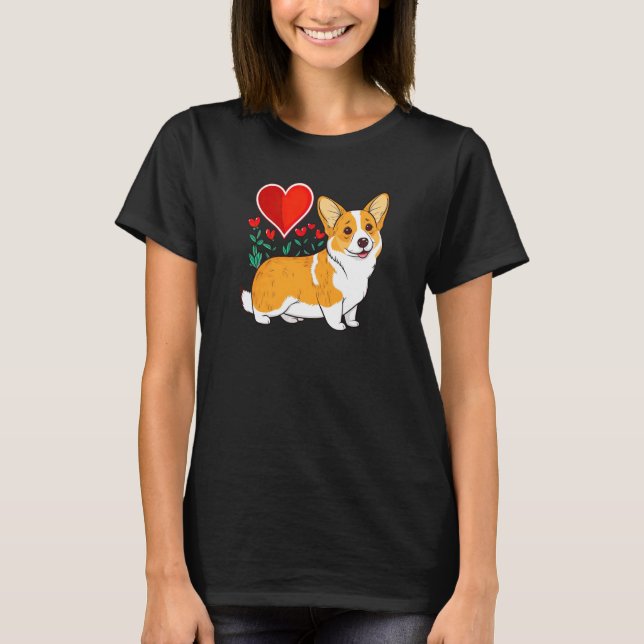 Camiseta Cute Valentines Corgi Cool Pembroke Welsh Corgi  5 (Frente)