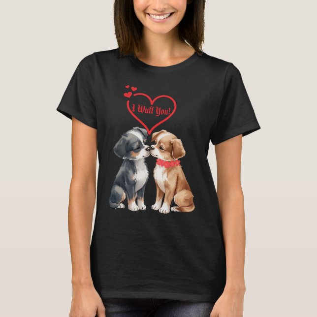 Camiseta cute Valentine's Day dogs Folded Greeting Card (Frente)