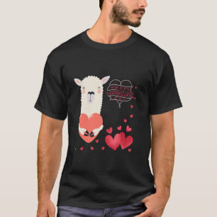 Camiseta Cute valentines lhama ama você para amantes de lha