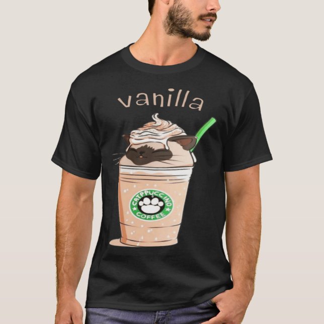Camiseta Cute Vanilla Brown Cat Animals Pet Catpuccino Coff (Frente)
