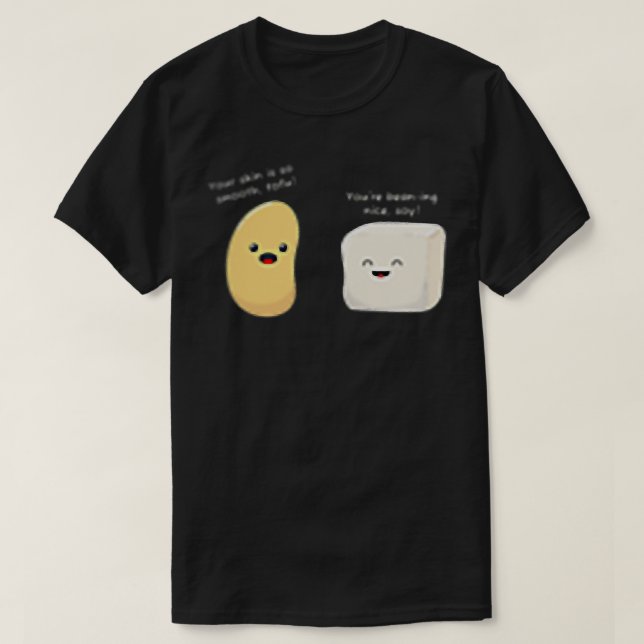 Camiseta Cute Vegan Pun Tofu e Beans adoram T-Shirt Comida (Frente do Design)