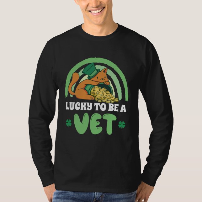 Camiseta Cute Veterinarian Cat Vet Tech St Patrick s Day (Frente)