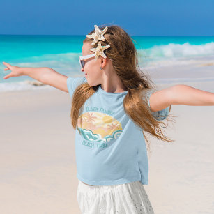 Camiseta Cute Vintage Beach Onda Filhos De Férias Sunshine