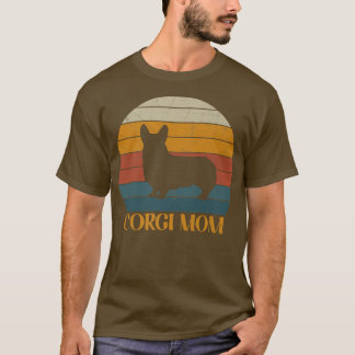 Camiseta Cute Vintage Corgi Mãe Sunsetdog Lover Corgis547