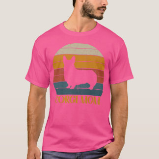 Camiseta Cute Vintage Corgi Mãe Sunsetdog Lover Corgis548