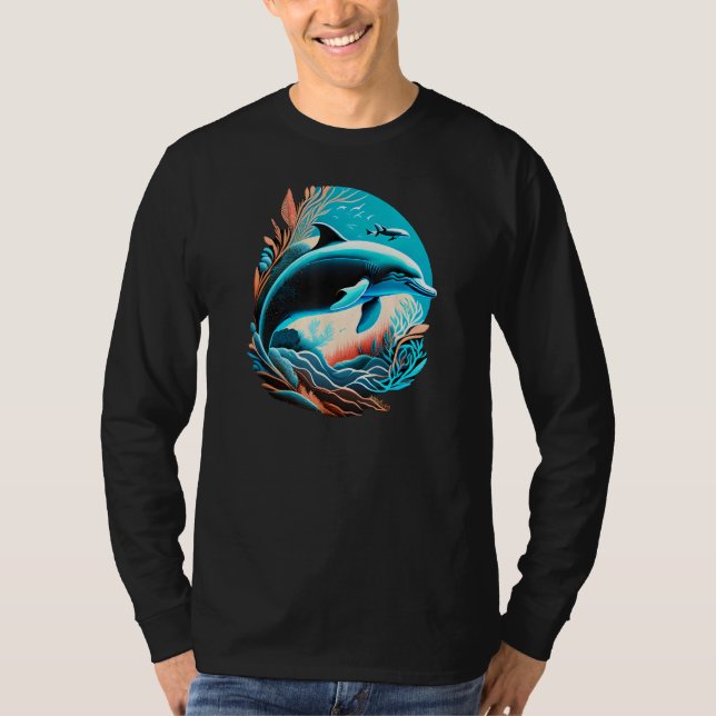 Camiseta Cute Vintage Dolphin Animal  Dolphin (Frente)