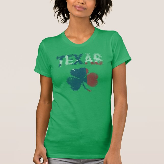 Camiseta Cute Vintage Irish Flag do Texas Shamrock (Frente)