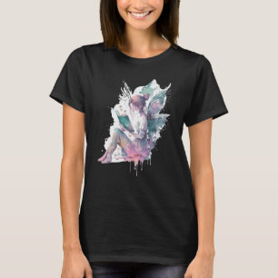 Camiseta Cute Watercolor Fairy Reading Book Fantasy Novel A