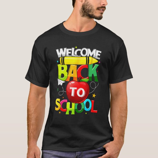 Camiseta Cute Welcome Back To School  Student Teacher Women (Frente)