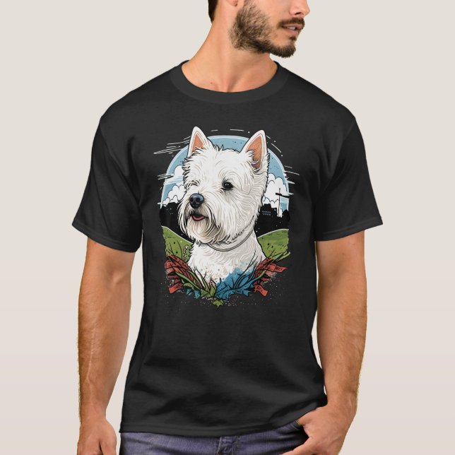 Camiseta Cute West Highland White Terrier Dog on Westie  1 (Frente)
