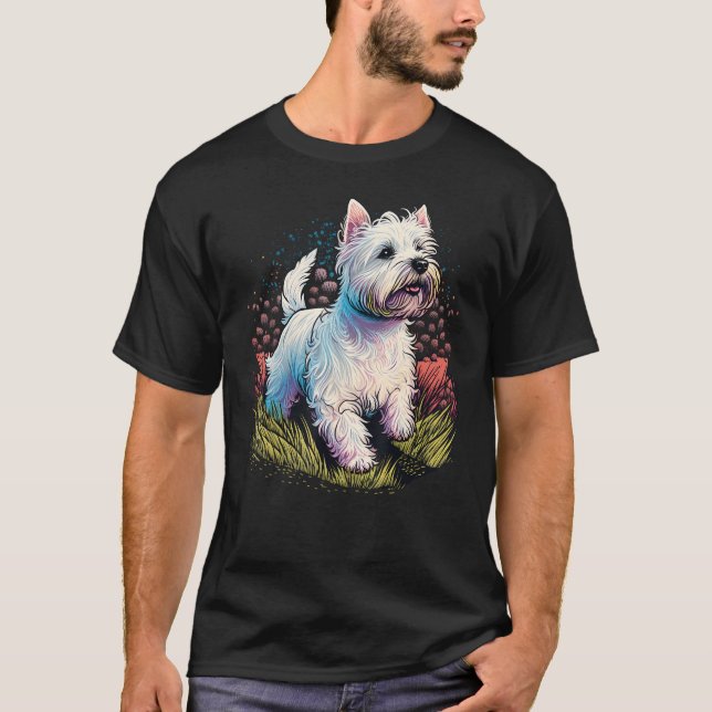 Camiseta Cute West Highland White Terrier Dog on Westie  2 (Frente)