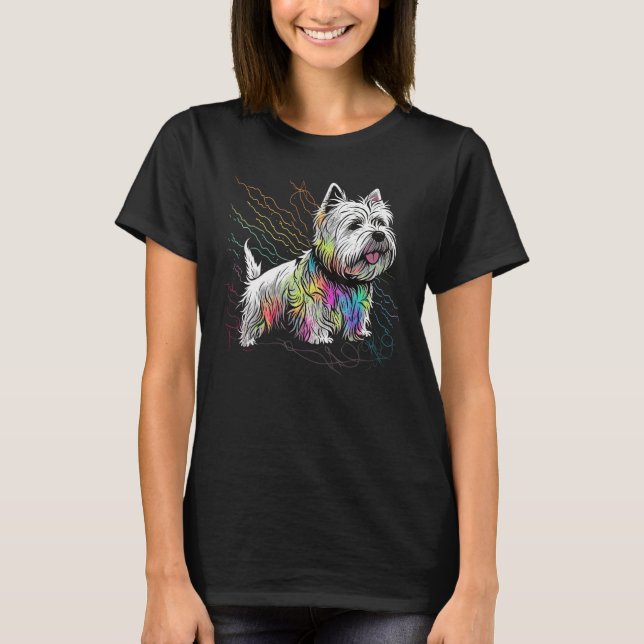 Camiseta Cute Westie Dog on West Highland White Terrier  1 (Frente)