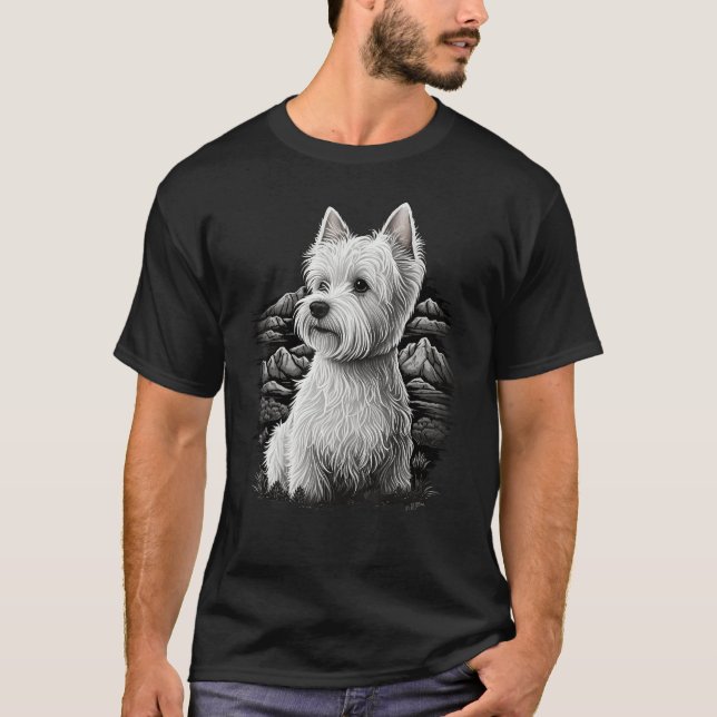 Camiseta Cute Westie Dog on West Highland White Terrier Lov (Frente)