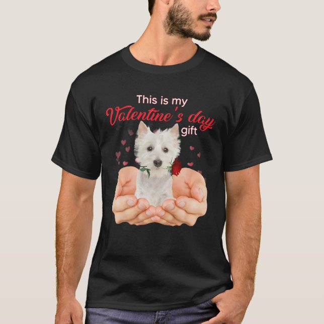 Camiseta Cute Westie Este É O Meu Dia de os namorados Pajam (Frente)
