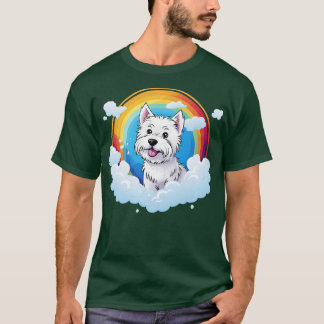 Camiseta Cute Westie Rainbow Cloud West Highland Terrier