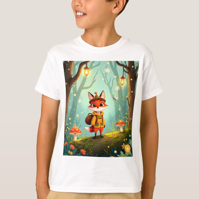 Camiseta Cute Whimsical Cartoon Fox (Frente)