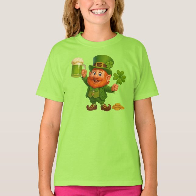 Camiseta Cute/whimsical leprechaun Saint Patrick's Day  (Frente)