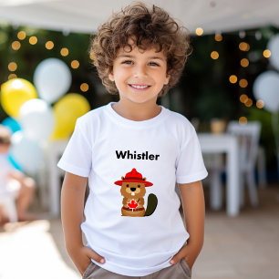 Camiseta Cute Whistler Canada Beaver com Folha de Mapeament