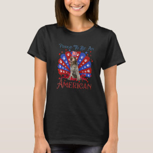 Camiseta Cute Wirehaired Apontando Griffon American Flag Ha