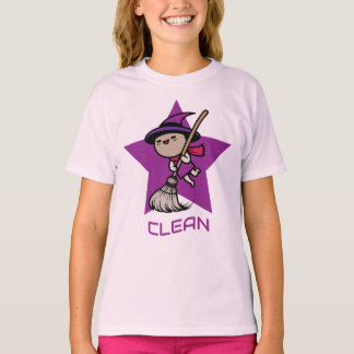 Camiseta cute witch riding broomstick