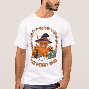 Camiseta Cute Witchy Mood Halloween Vaca das Terras Altas G