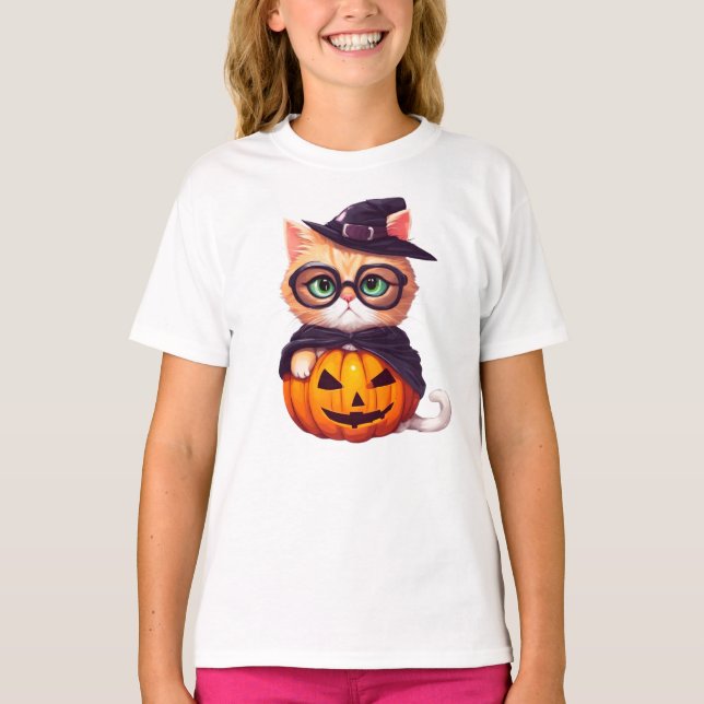 Camiseta Cute Wizard potter kitty  (Frente)