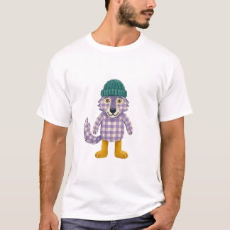 Camiseta Cute Wolf Beanie T-Shirt