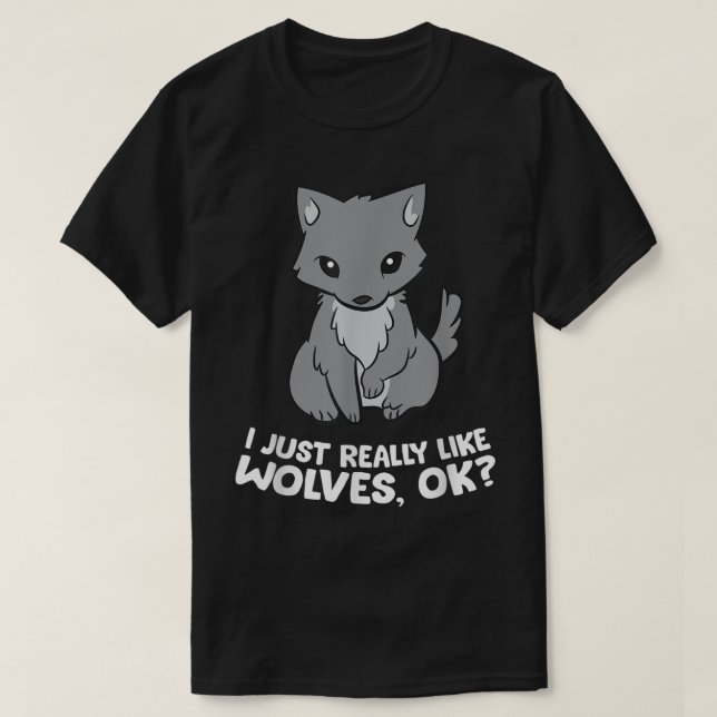 Camiseta Cute Wolf Lover Cartoon Design Funny Wolves Gift (Frente do Design)