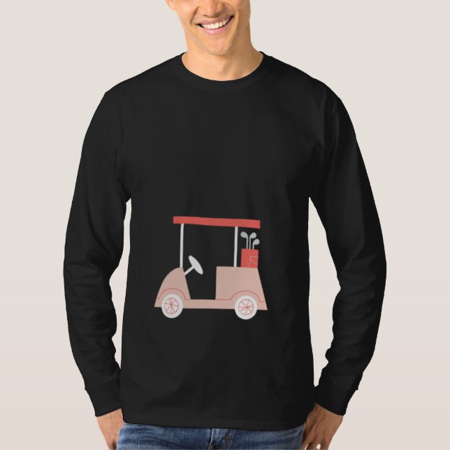 Camiseta Cute Womens Golf  Pink Golf Cart (Frente)