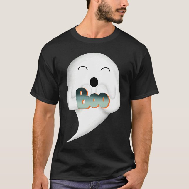 Camiseta cute Womens Men ghost boo happy smiling adorable s (Frente)