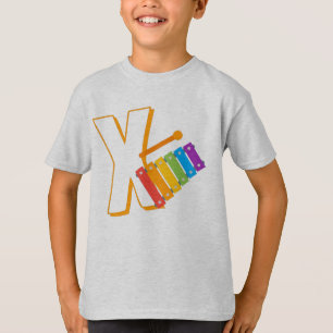 Camiseta Cute X para Xylophone - Kids English ABCD Alphabet