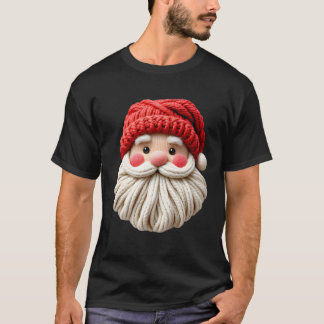 Camiseta Cute Yarn Santa Christmas Face