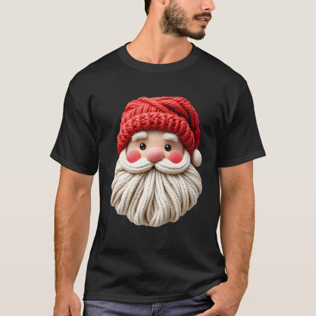Camiseta Cute Yarn Santa Christmas Face (Frente)