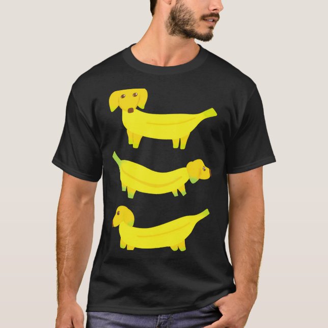 Camiseta Cute Yellow Banana Dogs Graphic  (Frente)