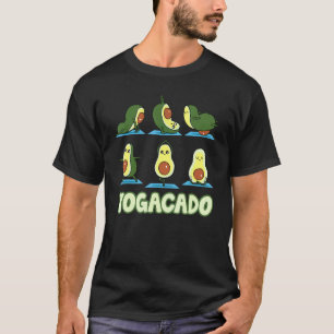 Camiseta Cute Yogacado Abacate Yoga Asana Poses Meditação
