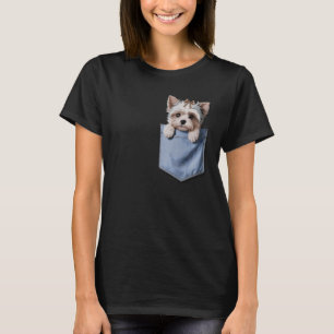 Camiseta Cute Yorkie em Pocket com Arco de Futebol Coquette