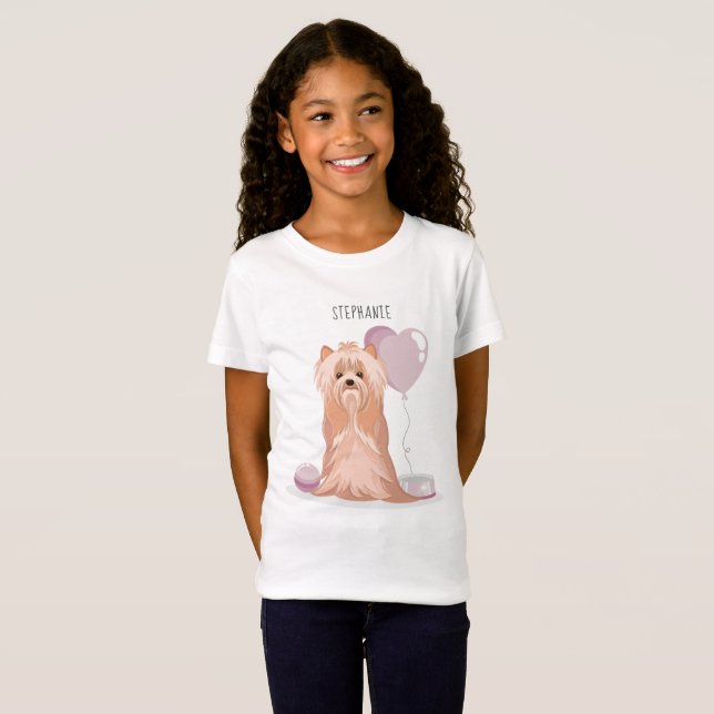 Camiseta Cute Yorkshire Terrier Birthday (Frente Completa)