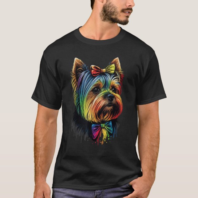 Camiseta Cute Yorkshire Terrier Dog em Yorkshire Terrier Lo (Frente)