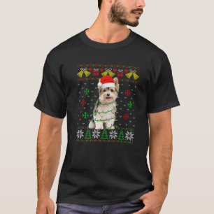Camiseta Cute Yorkshire Terrier Dog Santa Hat Ugly Sweater