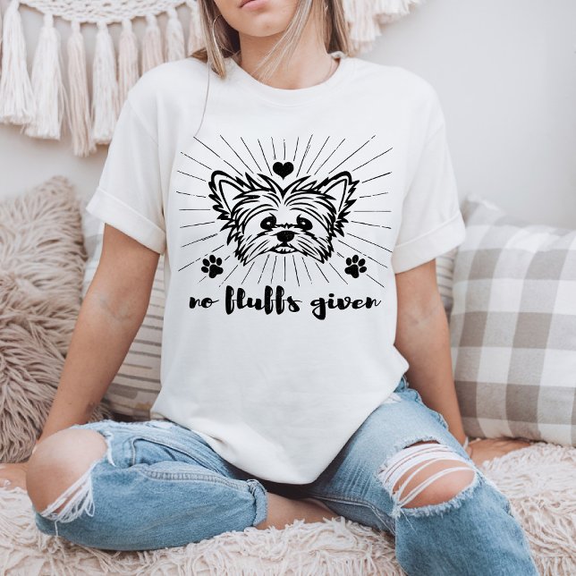 Camiseta Cute Yorkshire Terrier No FluFF Em Memória Piada (Criador carregado)