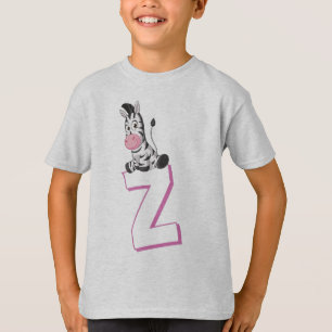 Camiseta Cute Z para Zebra - Crianças Inglês ABCD Alfabeto