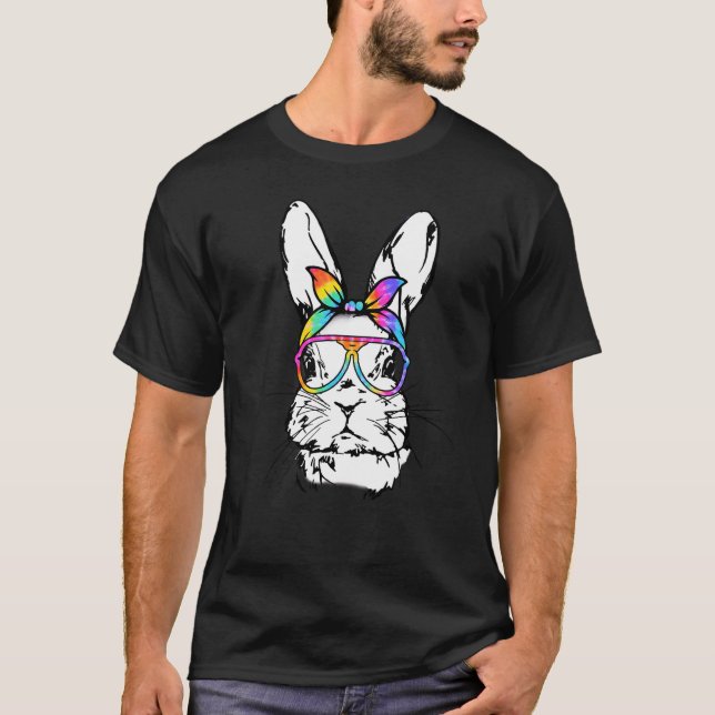 Camiseta Cutes Bunny Messny Tie Dye Bandana Rabbit Easte (Frente)