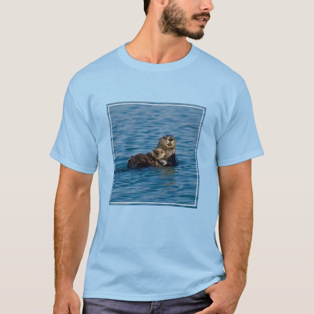 Camiseta Cutest Baby Animals | Mother & Baby Sea Otter (Frente)