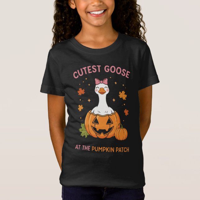 Camiseta Cutest Goose Pumpkin Patch Kids Halloween  (Frente)