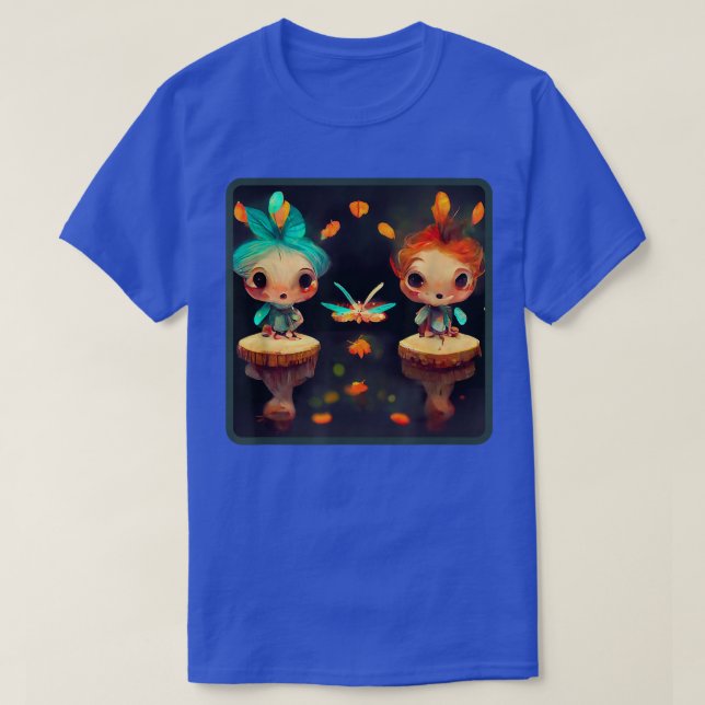 Camiseta Cutie Chibi Faeries Kawaii Fairies Fae Amigos Para (Frente do Design)