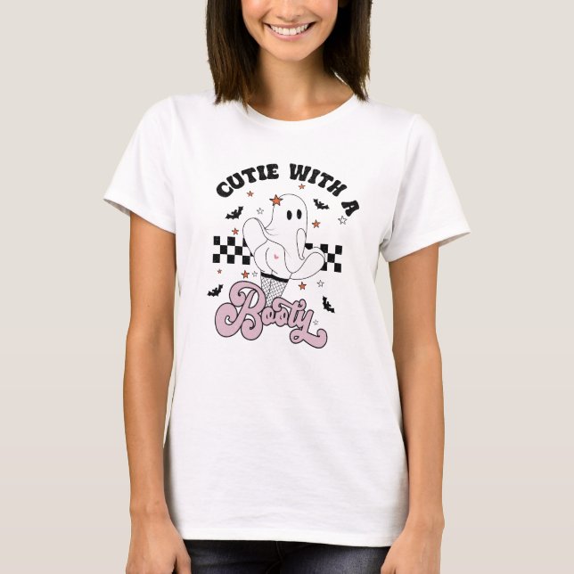 Camiseta Cutie com uma T-Shirt Fantasma Booty (Frente)