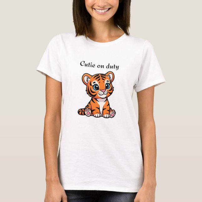 Camiseta Cutie on Duty Shirt | Cute Baby Tiger Tee (Frente)