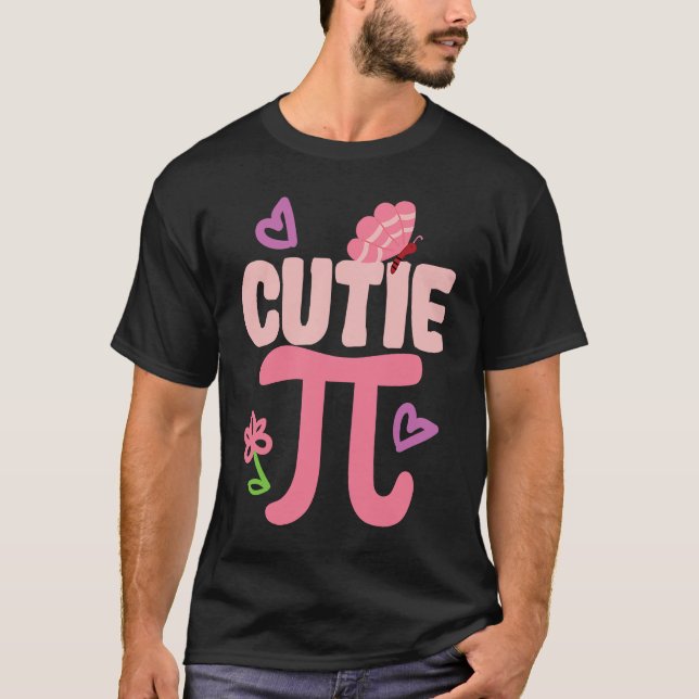 Camiseta Cutie Pi Day  Cute Nerd Geek Pretty Math Butterfly (Frente)