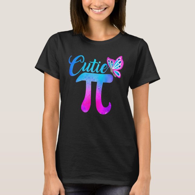 Camiseta Cutie Pi Math Pie Butterfly Adorável Math Pun (Frente)