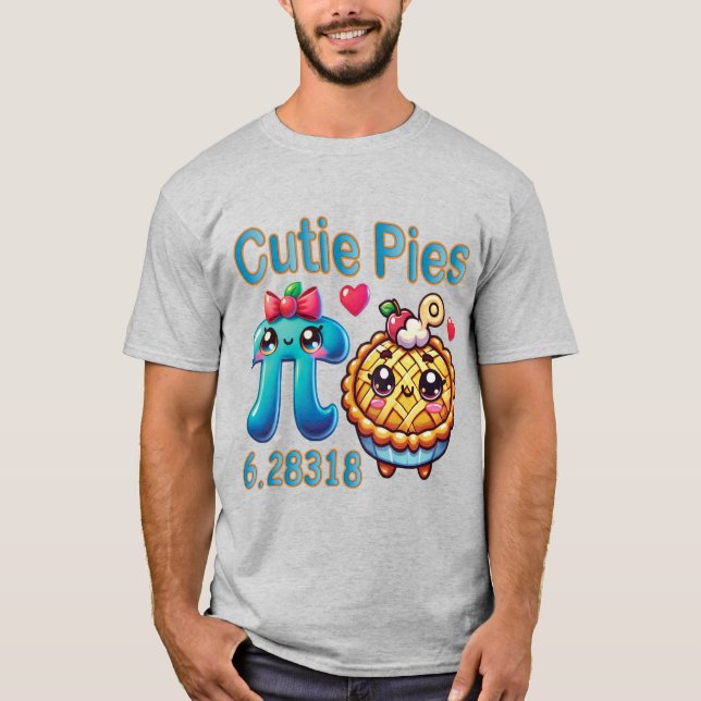 Camiseta "Cutie Pies" - Símbolo de Pi Cónico e Pie Pun (Frente)